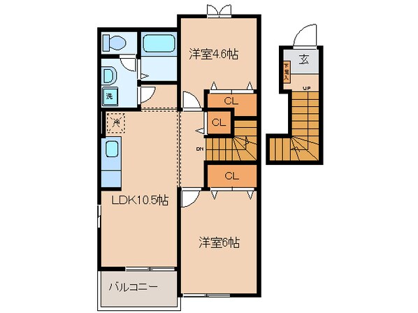 上矢田北 徒歩6分 2階の物件間取画像